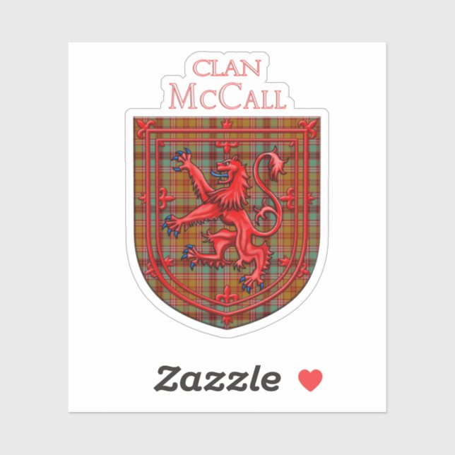 Pegatina McCall Tartan Scottish Plaid Lion Rampant (Hoja)