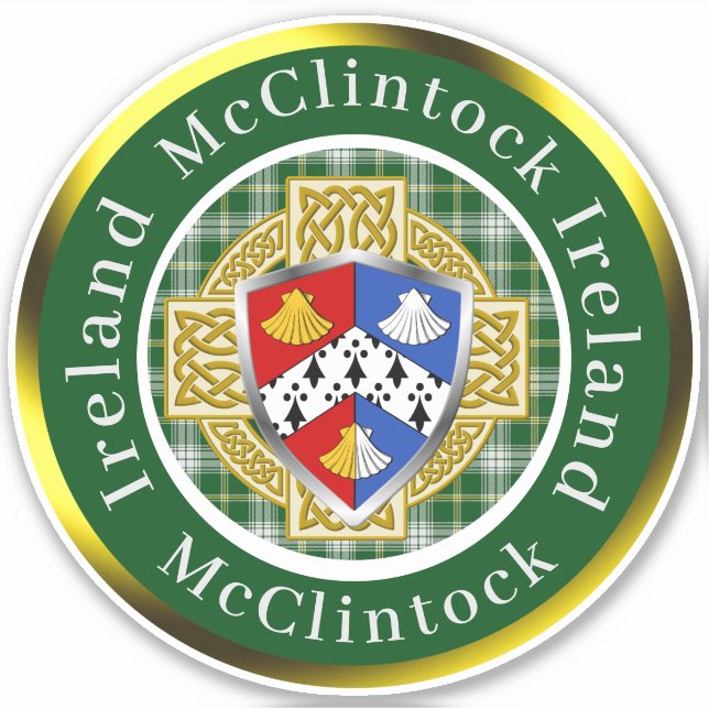 Pegatina McClintock Shield & Celtic Cross Personalizado (Anverso)