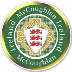 Pegatina McCoughlan Shield y Celtic Cross Personalizado