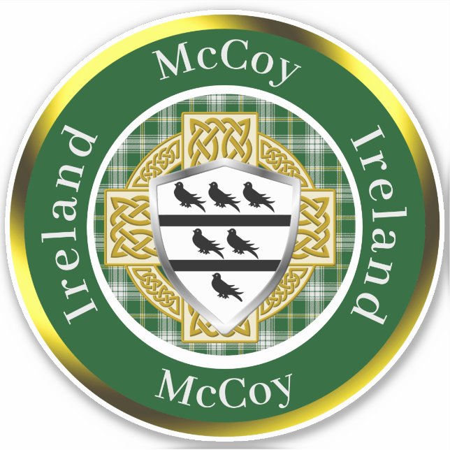 Pegatina McCoy Shield & Celtic Cross Personalizado (Anverso)