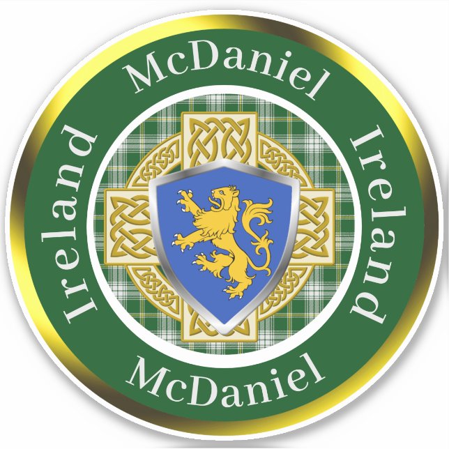 Pegatina McDaniel Shield y Celtic Cross Personalizado (Anverso)