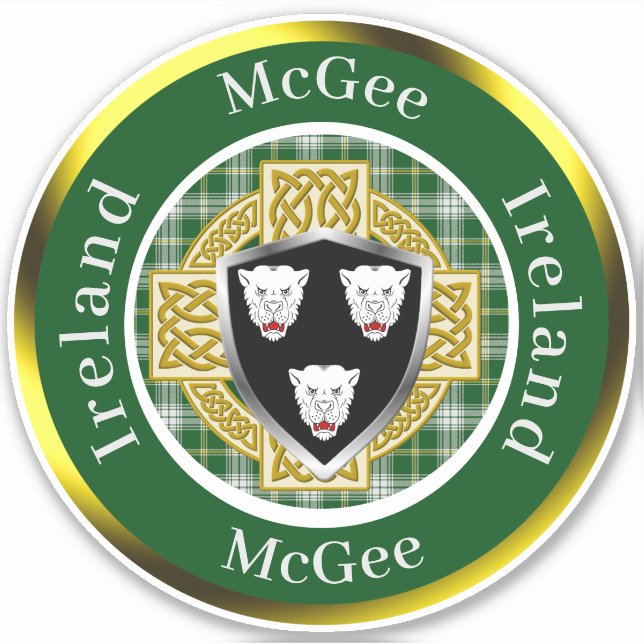 Pegatina McGee Shield & Celtic Cross Personalizado (Anverso)