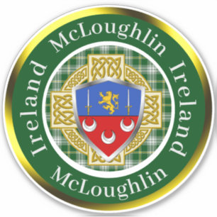 Pegatina McLoughlin Shield & Celtic Cross Personalizado