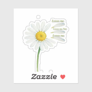 Pegatina Me Ama, No Me Ama Margarita - Acuarela Romántica