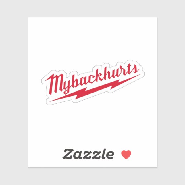 Pegatina Me duele la espalda el trabajo duro del Gorra (Hoja)