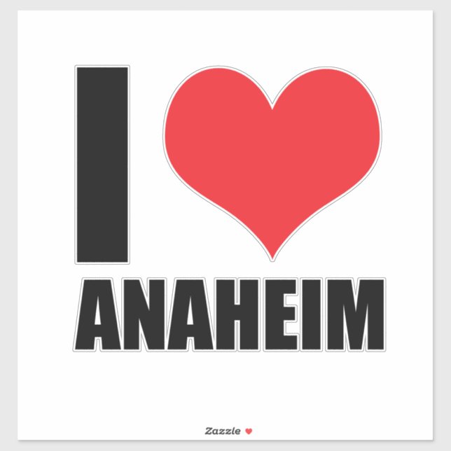 Pegatina Me encanta Anaheim (Hoja)