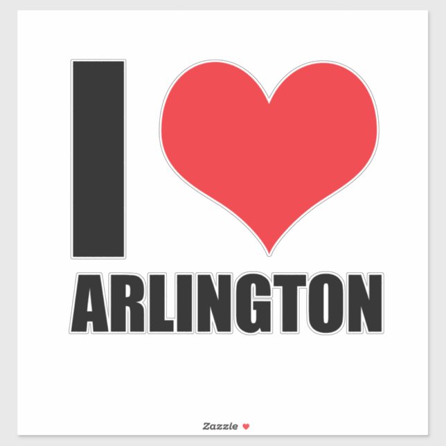 Pegatina Me encanta Arlington (Hoja)