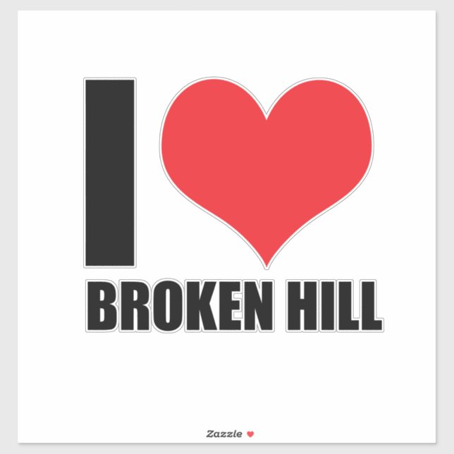 Pegatina Me encanta Broken Hill (Hoja)