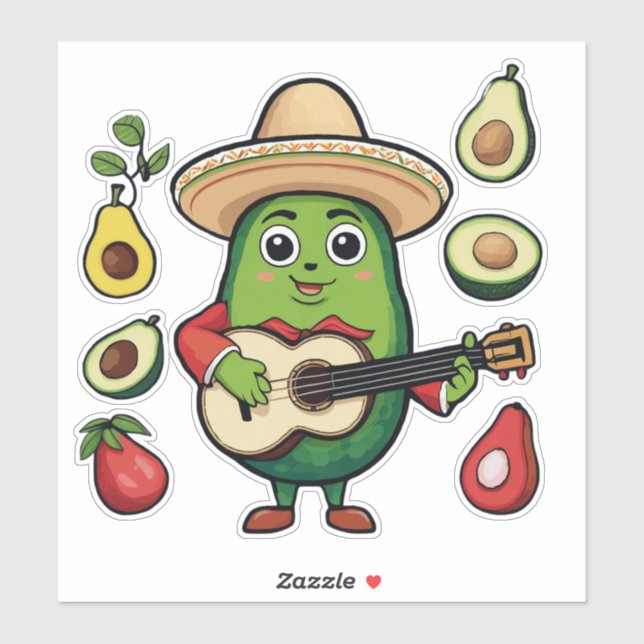 Pegatina Me encanta comer aguacate (Hoja)