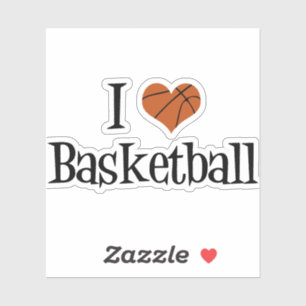 Pegatina Me encanta el baloncesto