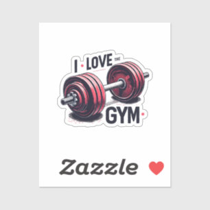 Pegatina Me encanta el gimnasio