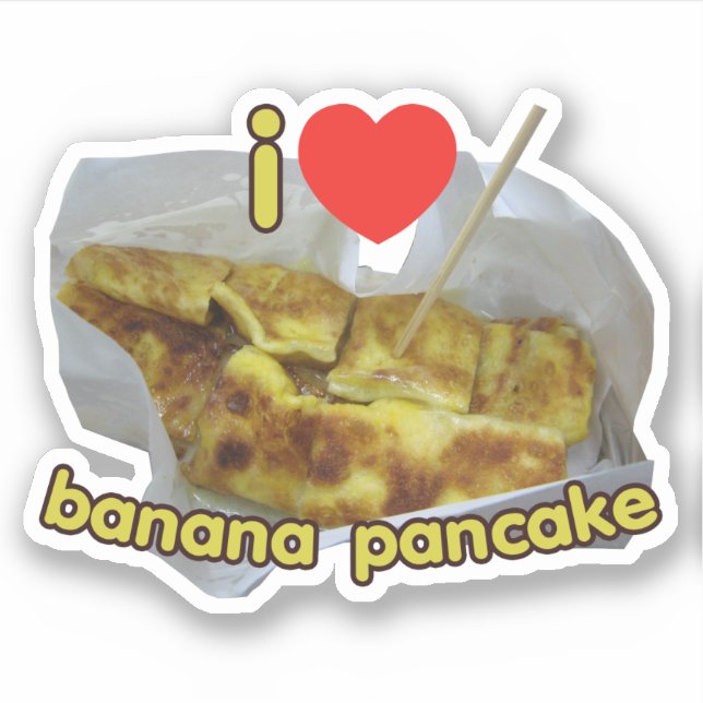 Pegatina Me Encanta El Panqueque Bananero (Corazón)... Comi (Anverso)