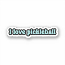 Me encanta el pickleball Blue Retro Text
