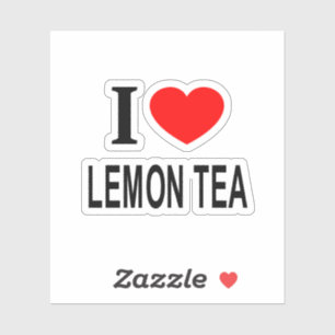 Pegatina Me encanta el té de limón Me encanta el té de limó
