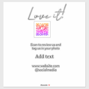 Pegatina Me encanta escanear código QR revisar compartir fo