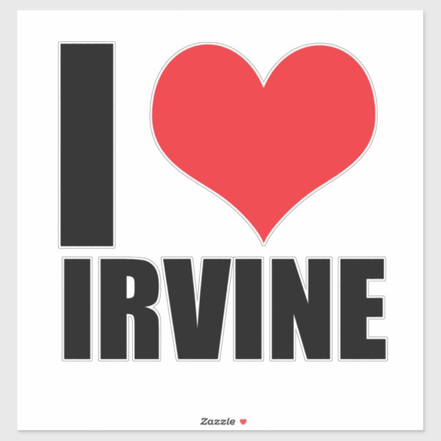 Pegatina Me encanta Irvine (Hoja)