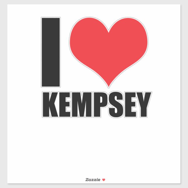 Pegatina Me encanta Kempsey (Hoja)