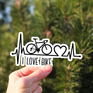 Pegatina Me encanta la bicicleta
