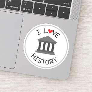 Pegatina Me encanta la escuela de historia cortar la declar