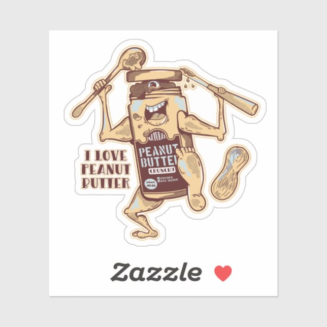 PEGATINA ME ENCANTA LA MANTEQUILLA DE PEANUT (Hoja)