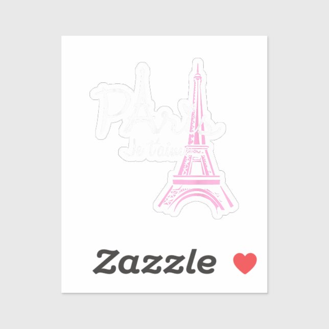 Pegatina Me encanta la Torre Eiffel de París (Hoja)