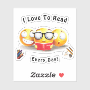 Pegatina Me Encanta Leer Libros Lector Personalizado
