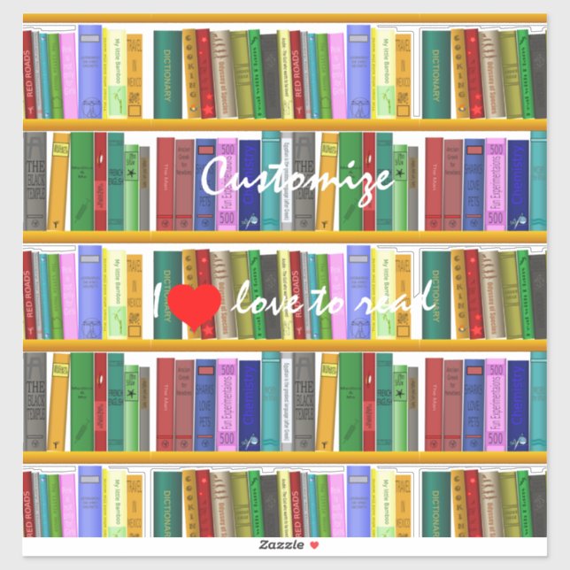 Pegatina Me encanta leer Libros  Thunder_Cove (Hoja)