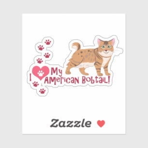 Pegatina ¡Me Encanta Mi Bobtail Americano!