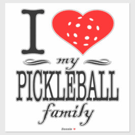 Pegatina Me Encanta Mi Familia De Pickleball