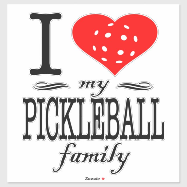 Pegatina Me Encanta Mi Familia De Pickleball