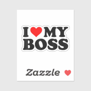 Pegatina Me Encanta Mi Jefe Funny Red Heart Boss Yo Corazón