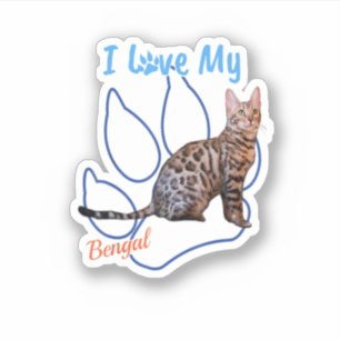 Pegatina Me encanta mi mejor impresión de tazas para gatos