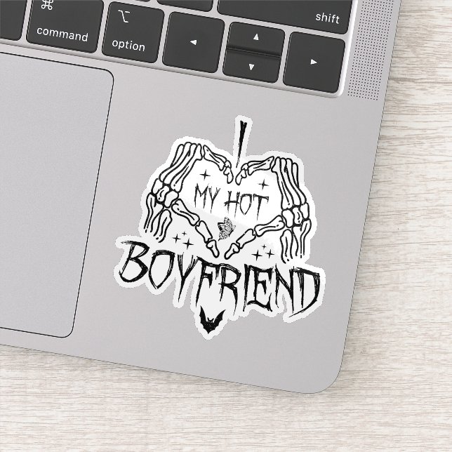 Pegatina Me Encanta Mi Novio Caliente Halloween Skeleton Fu (Detalle)