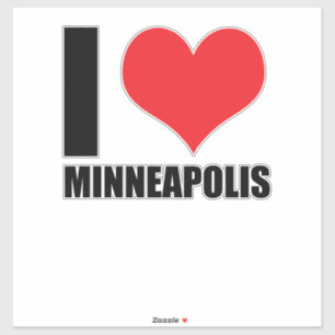 Pegatina Me encanta Minneapolis