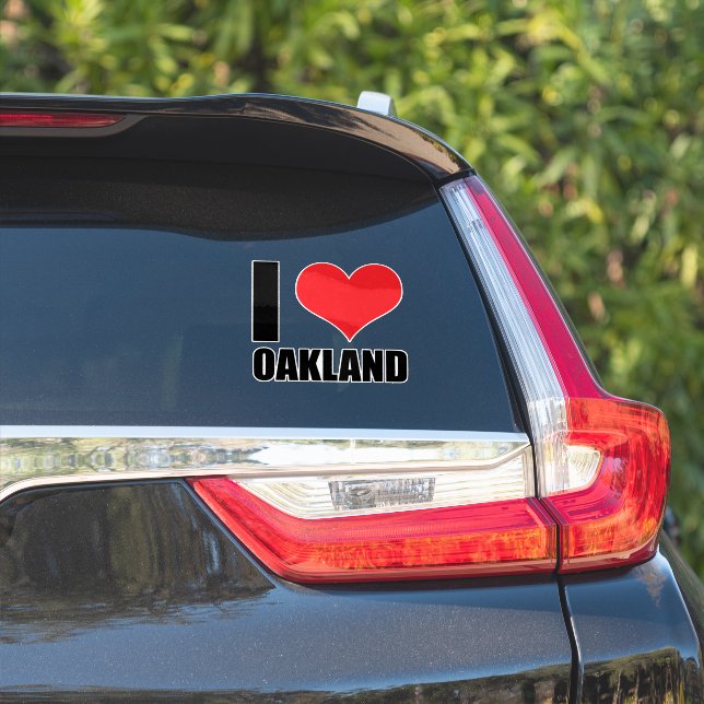 Pegatina Me encanta Oakland (Lado del coche)