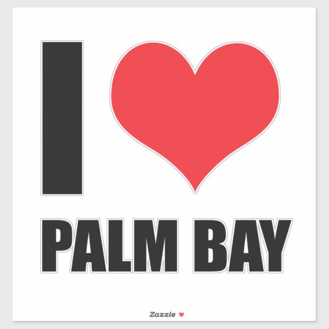 Pegatina Me encanta Palm Bay (Hoja)