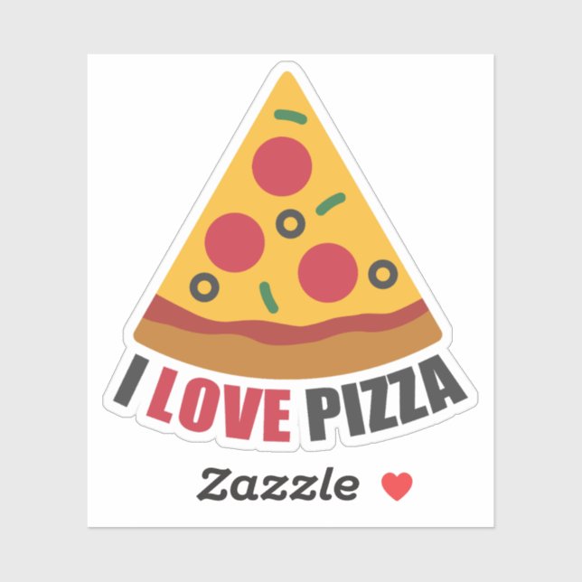 PEGATINA ME ENCANTA PIZZA (Hoja)