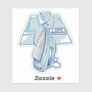 Pegatina Me encanta planchar hierro gracioso