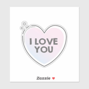 Pegatina Me encanta que escribas en forma de corazón