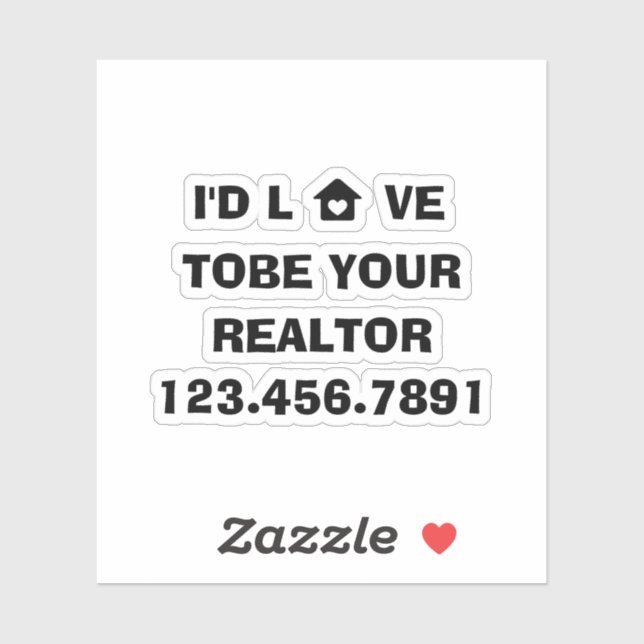Pegatina Me Encanta Ser Tu Realtor Real Estate Planner Lap (Hoja)