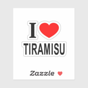 Pegatina Me encanta TIRAMISU AMO TIRAMISU ME CORAZÓN TIRAMI