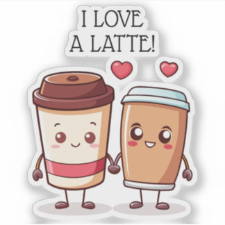 Pegatina Me Encanta Un Latte