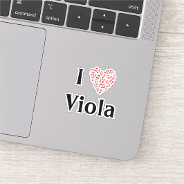 Pegatina Me encanta Viola Alto Clef Red Heart of Music Note