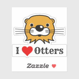 Pegatina Me Encantan Las Nueces. Cabeza de Otter