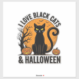 Pegatina Me Encantan Los Gatos Negros Diseño De Camiseta Vi