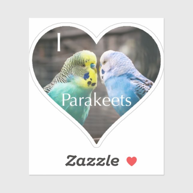 Pegatina Me encantan los Parakeets (Hoja)