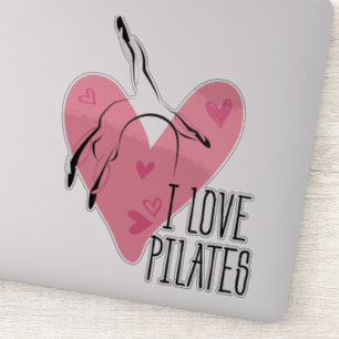 Pegatina ME ENCANTAN LOS PILATES: Pose de los Pilates en el