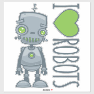 Pegatina Me encantan los robots