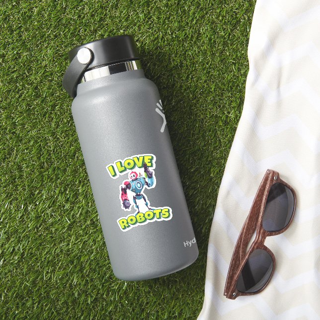 Pegatina Me encantan los robots (HydroFlask Insitu)