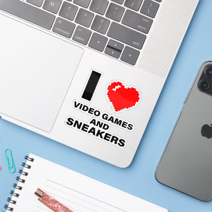 Pegatina Me encantan los videojuegos y las zapatillas